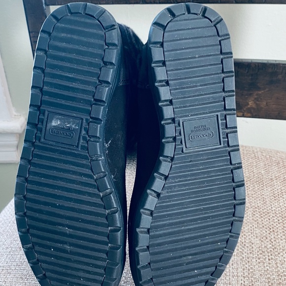 Coach; Tatum boot; black suede with gray/black faux sock lining;; size 6.5 - Picture 7 of 9